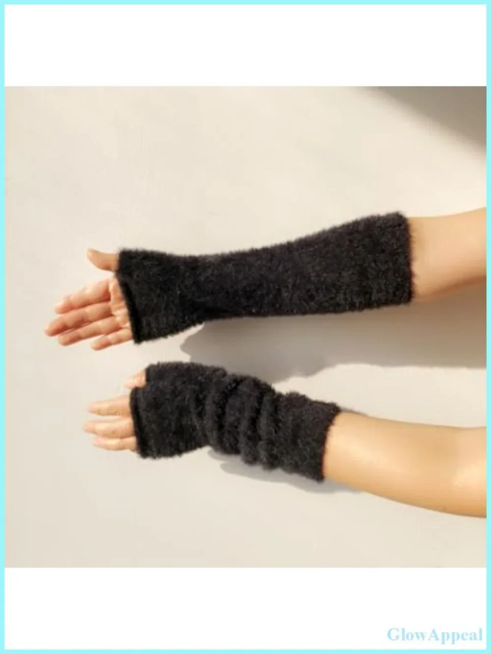 Women Arm Warmers Fingerless Gloves Knit Thumb Hole Wrist Warmers